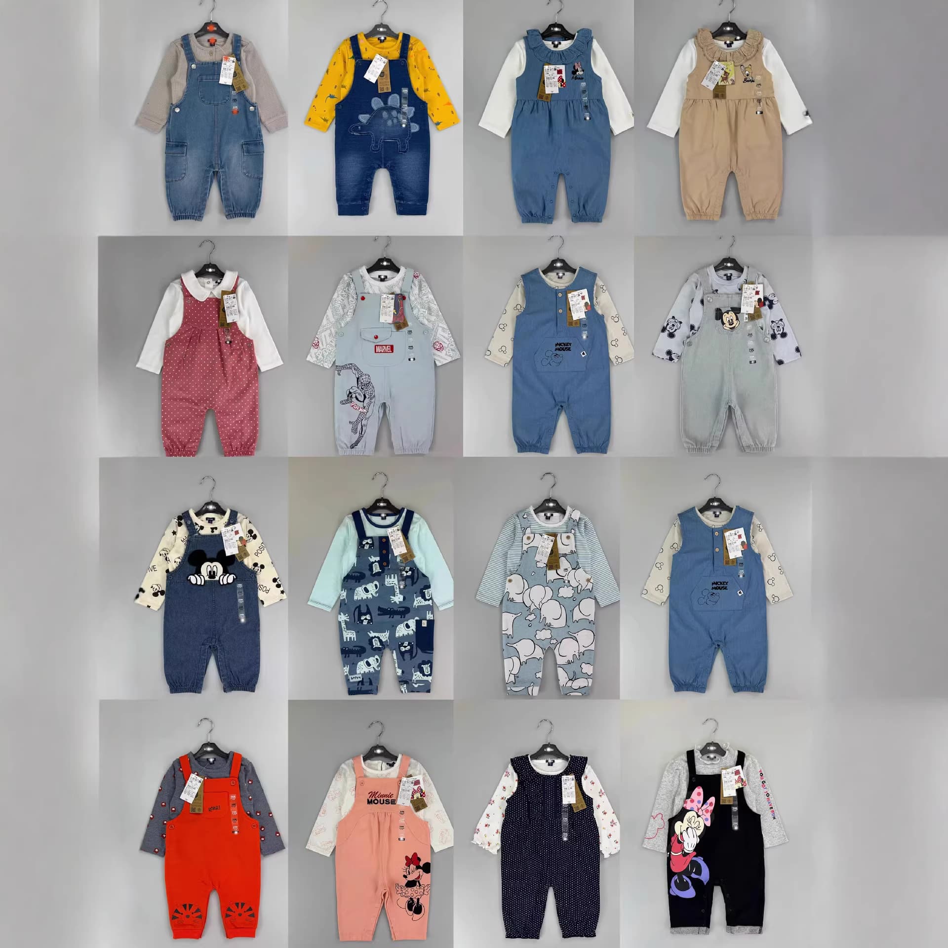 [Build from the first batch] Kiabi children's overalls/skirt 2-piece set ~ long-sleeved baby overall set