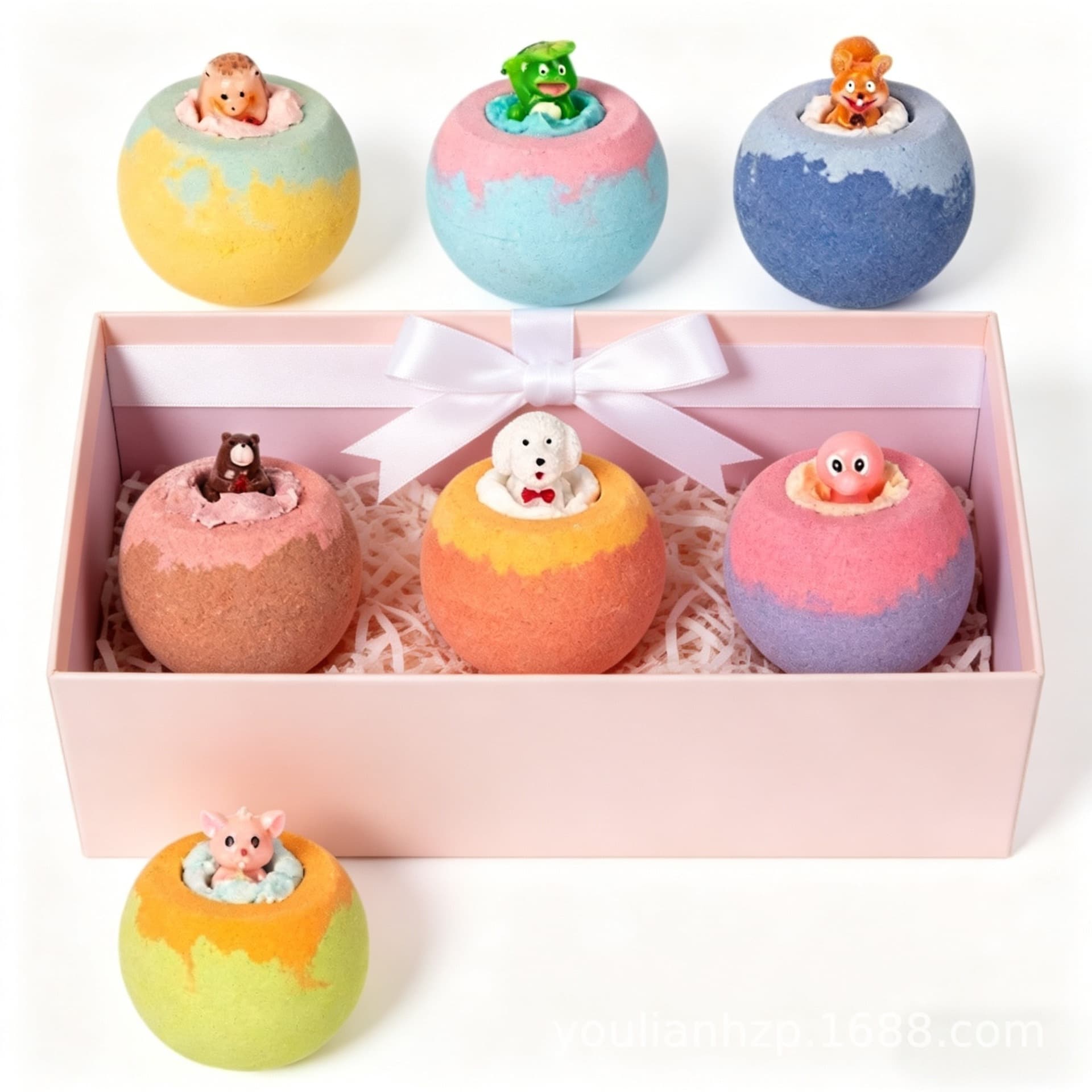 Cross-border Children's Toy Bath Salt Ball 100g Bowl-Shaped Bath Ball with Rose Dried Flower Essential Oil Bubble Ball Fragrance Bath Ball