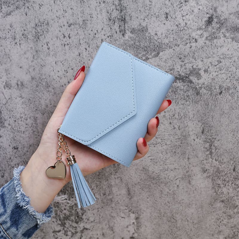 Mini Short Women's Wallet Multi-Card Slot Ladies Compact Handbag Fashion Coin Purse Handheld Bag Fresh Sweet Style PU Leather