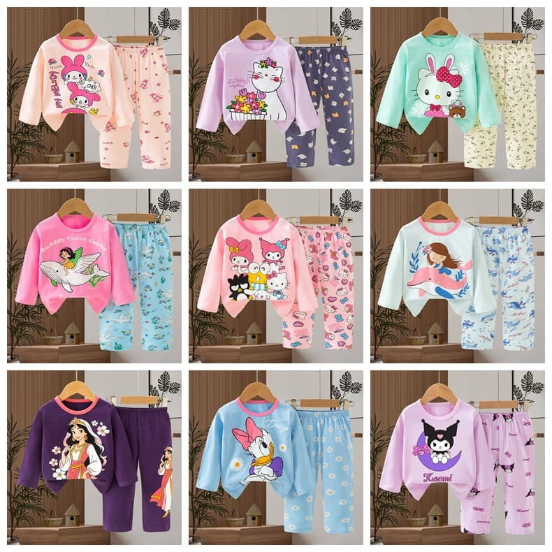 Kid's Pajamas 2026 Children's Pajamas Casual Autumn Korean Style Long Sleeve Long Pants Loungewear