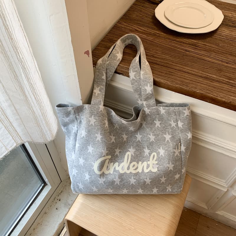Korean Retro Black and White Polka Dot Letter Canvas Tote Bag for Women, Large Capacity Commuter Shoulder Bag, Shopping Bag Cross-border