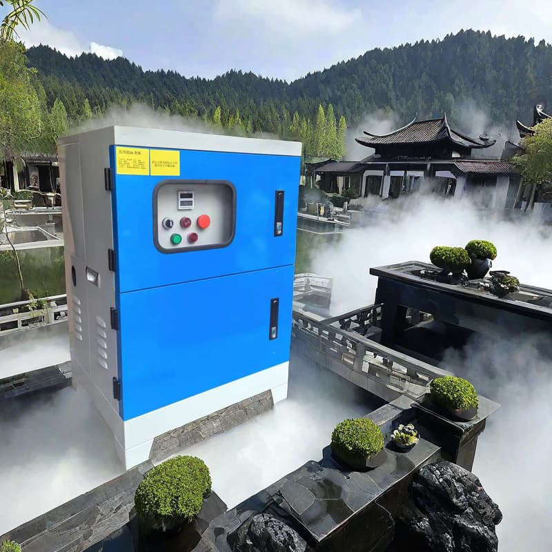Fog system high-pressure spray host for scenic spots, resorts, gardens, landscapes, campsites, misting, fogging, and cooling