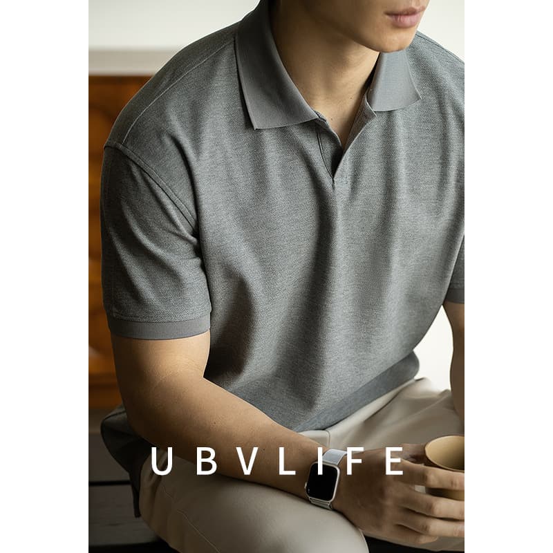 Blended Mercerized Cotton Breathable Short Sleeve Polo Shirt for Men 2026 Spring Summer New Casual Loose Fit Collared T-Shirt Top