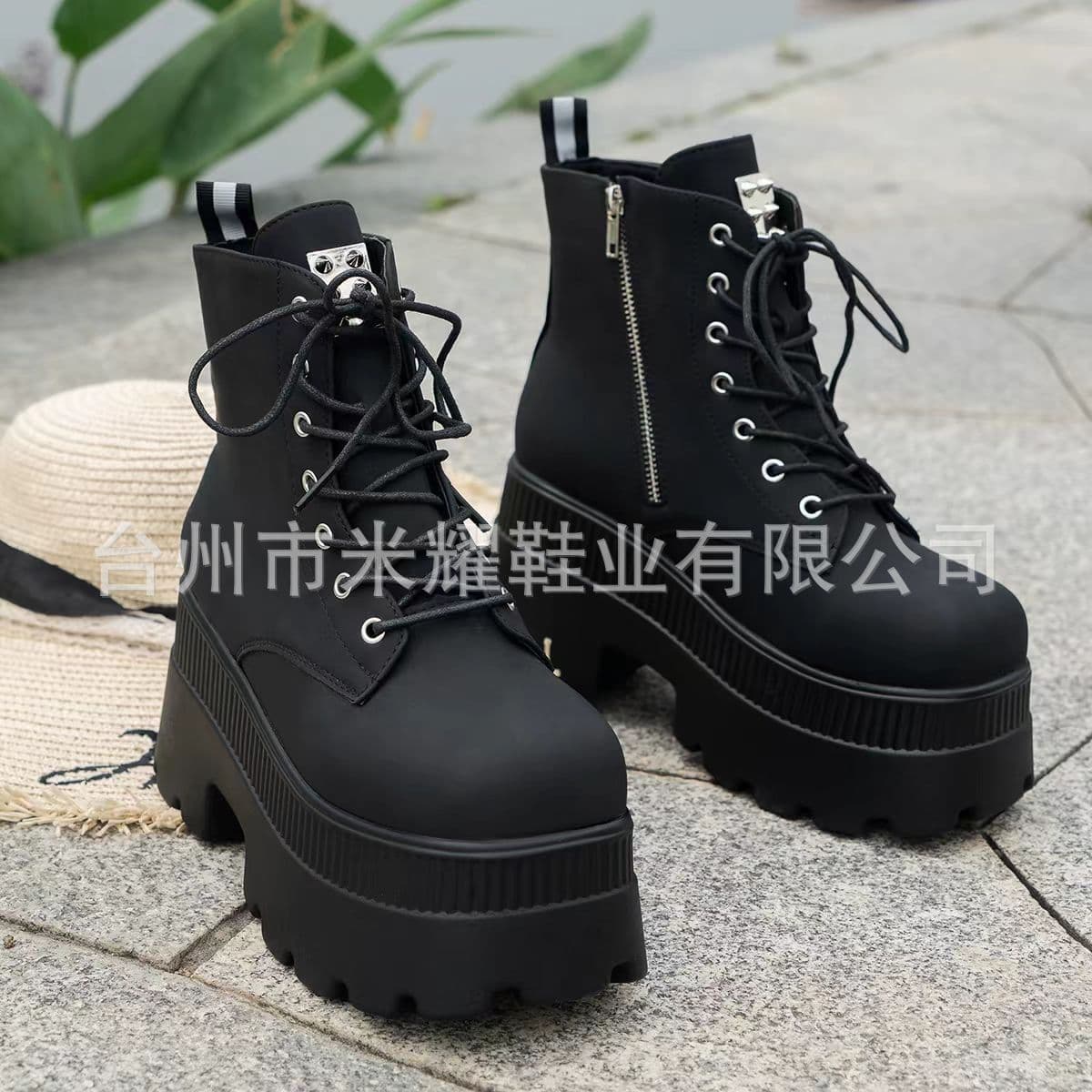 Women's Plus Size Martin Boots 2023 Cross-Border New Thick Platform Wedge Heel Short Fashion Boots