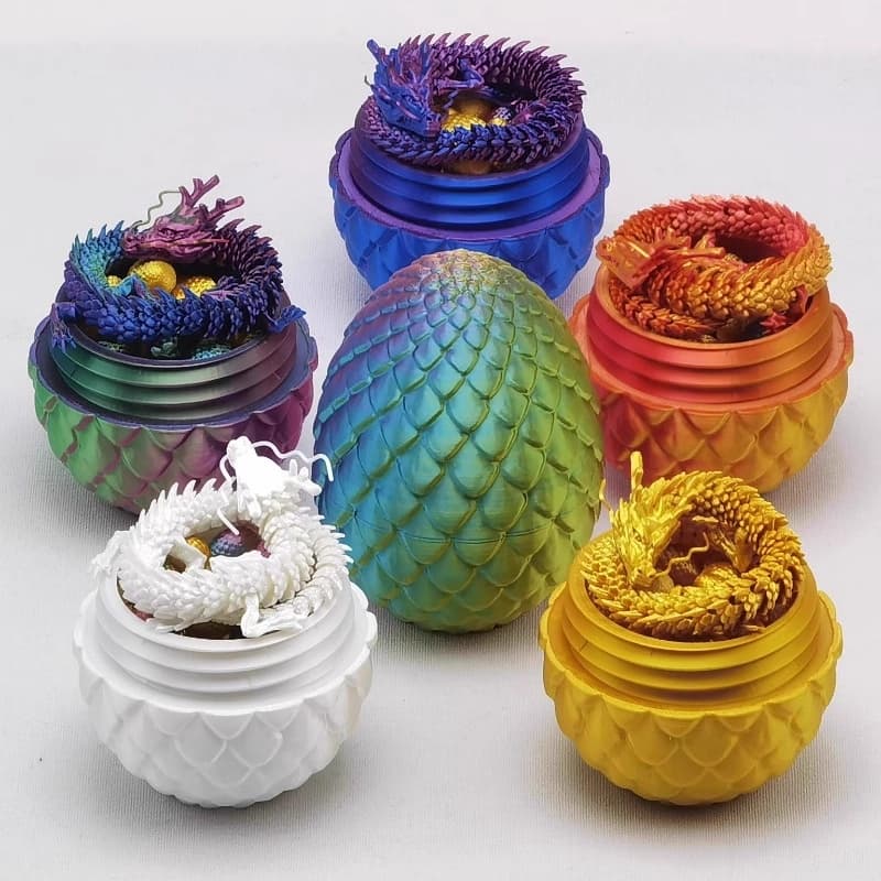 3D printed dragon Chinese dragon egg model three-dimensional joint dragon set decorative ornaments toy Children's Day gift trendy toy