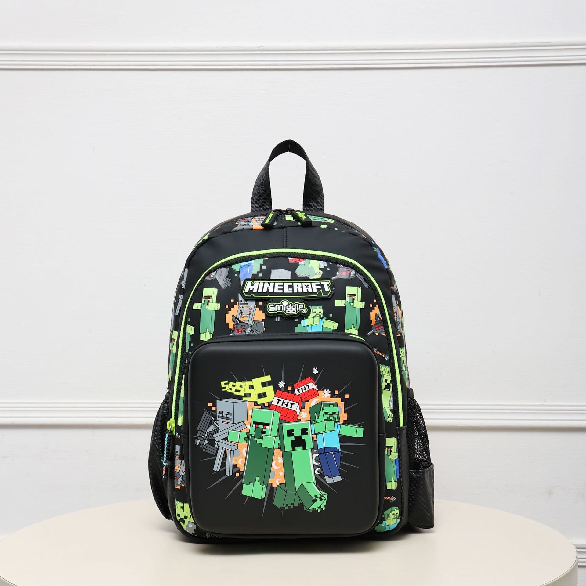 Cartoon Smiggle Minecraft Stationery Series Backpack Large Capacity Primary School Student Waterproof
