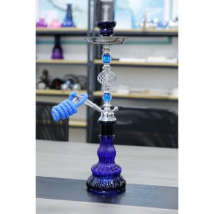 New Cross-Border Arabic Double-Tube Medium Hookah Set High-End Glass Metal Pipe KTV Bar Hookah