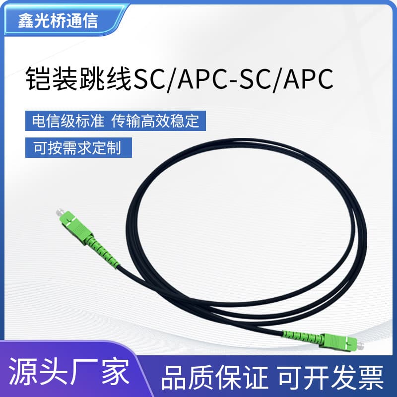 Telecom-grade single-mode single-core armored patch cord SC/APC-SC/APC fiber optic patch cord LSZH environmentally friendly outer skin 3.0mm