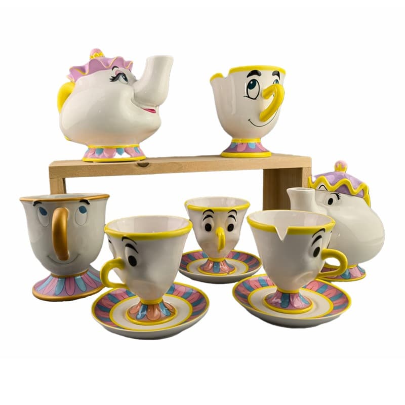 Curated Mrs. Potts Chip Beauty and the Beast Teapot Gold-Plated Plate Teacup