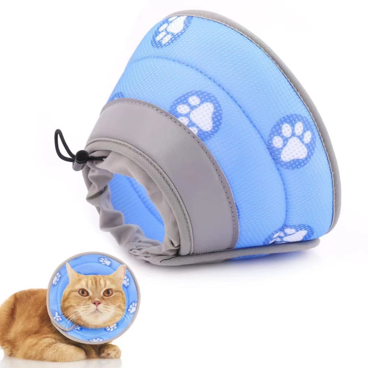 Pet Elizabethan Collar for Dogs, Soft and Breathable Dog Cone for Post-Surgery Recovery, Adjustable Cat and Dog Recovery Collar