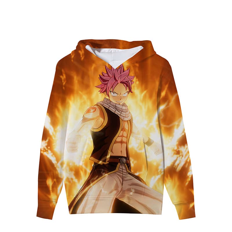 Fairy Tail Hoodie Sweatshirt Fleece-Lined Autumn Winter Top Full-Color Anime Apparel