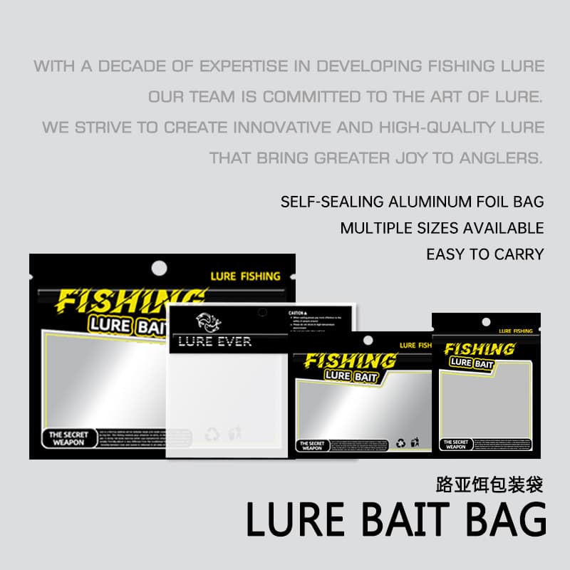 Lure bait packaging bag, soft bait and soft insect storage bag, aluminum foil waterproof self-sealing zipper bag, fishing gear accessories bag wholesale