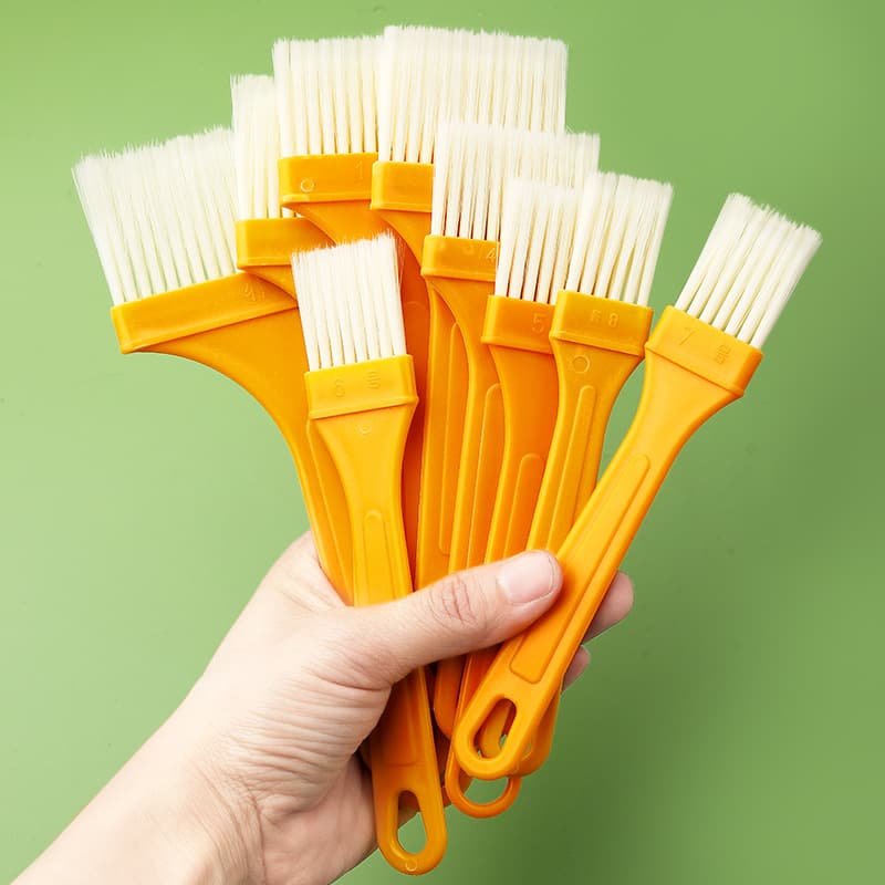 Plastic Thin Handle Brush No.1-8 Oil Painting Pigment Brush Cleaning Brush BBQ Brush Keyboard Brush Paint Brush Nylon Brush