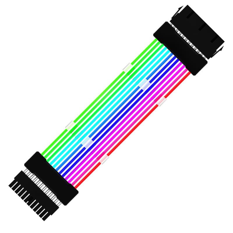 24pin Mainboard Power Extension Cable Dual 8pin 3x3pin 5v Argb Synchronized Rainbow Lines