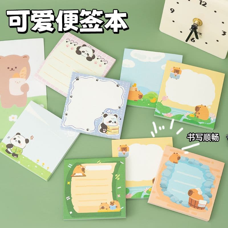 Panda Sticky Note Pad, Tear-off Non-Adhesive Cartoon Memo Pad, Cute Portable High-Aesthetic Simple Notepad
