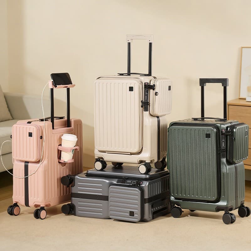 Side-opening cover multifunctional suitcase 20-inch boarding case for men and women password suitcase removable storage bag trolley case
