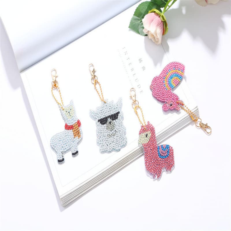 5D Diamond Painting Keychain Christmas Owl Crystal Rhinestone DIY Llama Acrylic Kit Bulk Orders Welcome