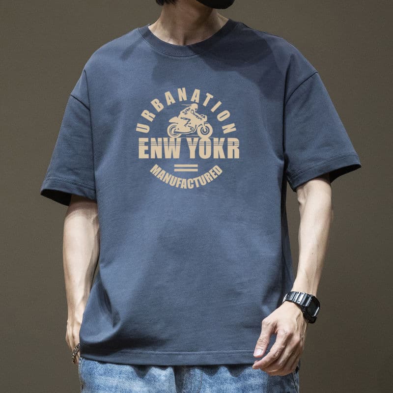 2026 summer heavyweight 200G American short-sleeved T-shirt men's loose trendy brand ins top round neck T-shirt for teenagers