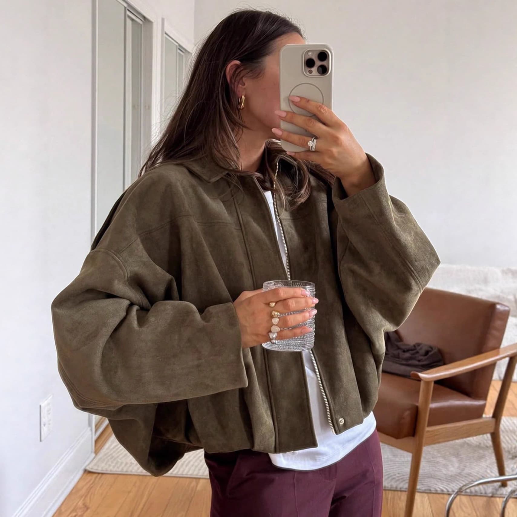 Cross-border EU/US 2025 Fall/Winter New Women's Solid Color Street Style Notched Collar Long Sleeve Jacket Coat for Amazon