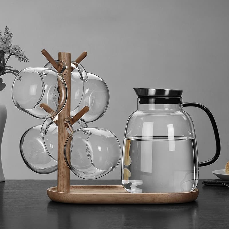 Cold Water Kettle Set High Borosilicate Transparent Glass Household Large Capacity Refrigerator Cold Juice Drink Cold Water Kettle