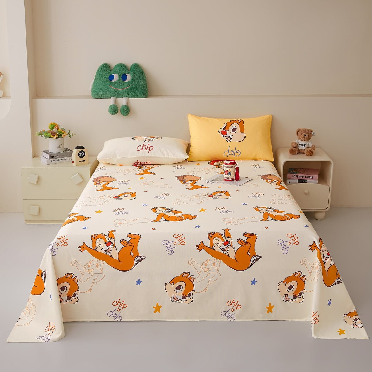 2026 New Disney Round Weave Pure Cotton Coarse Cloth Fitted Sheet Single Bed Sheet Bed Sheet Single Piece Summer Mat