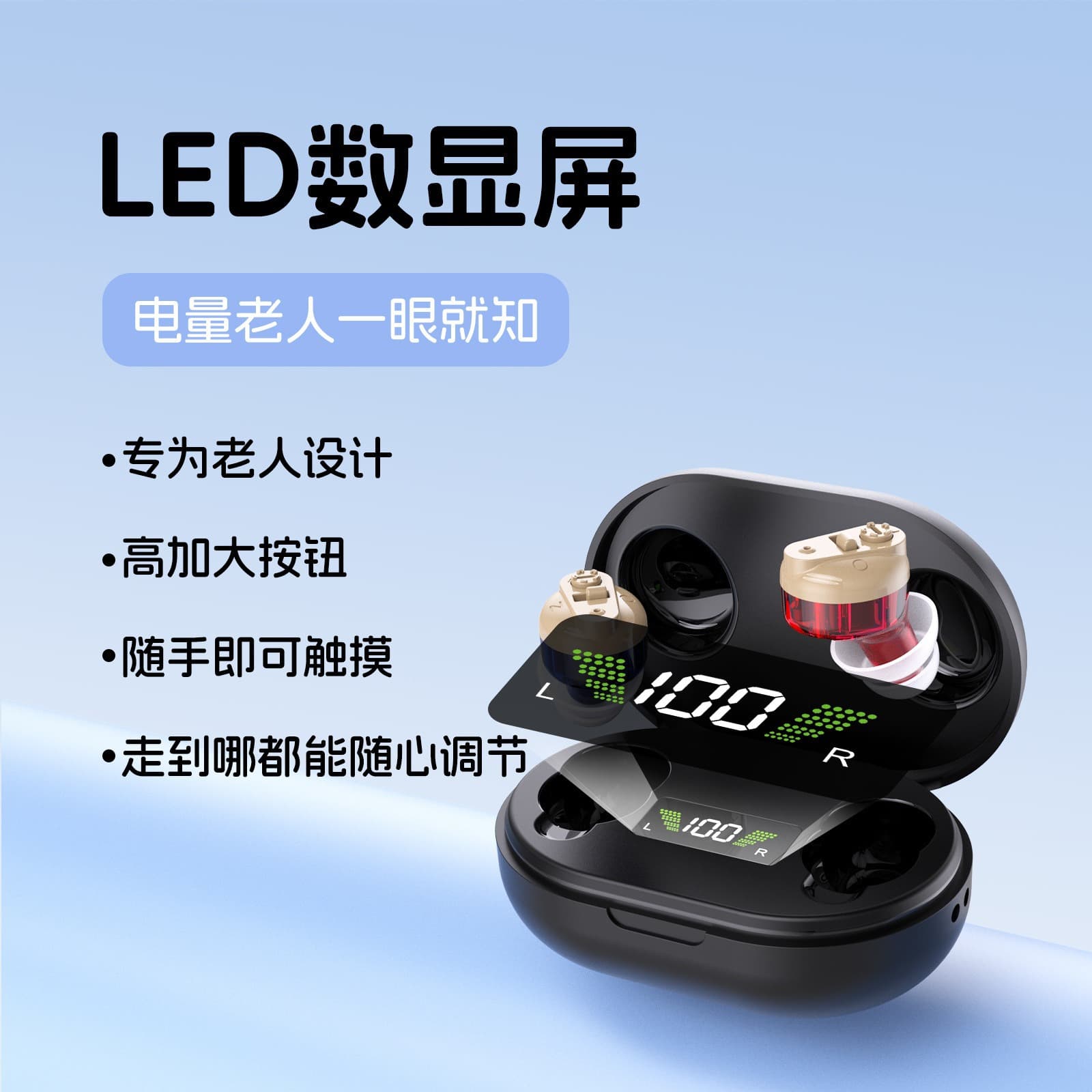 Cross-border CIC In-ear Rechargeable Hearing Aid for Elderly, Invisible Sound Amplifier Wholesale
