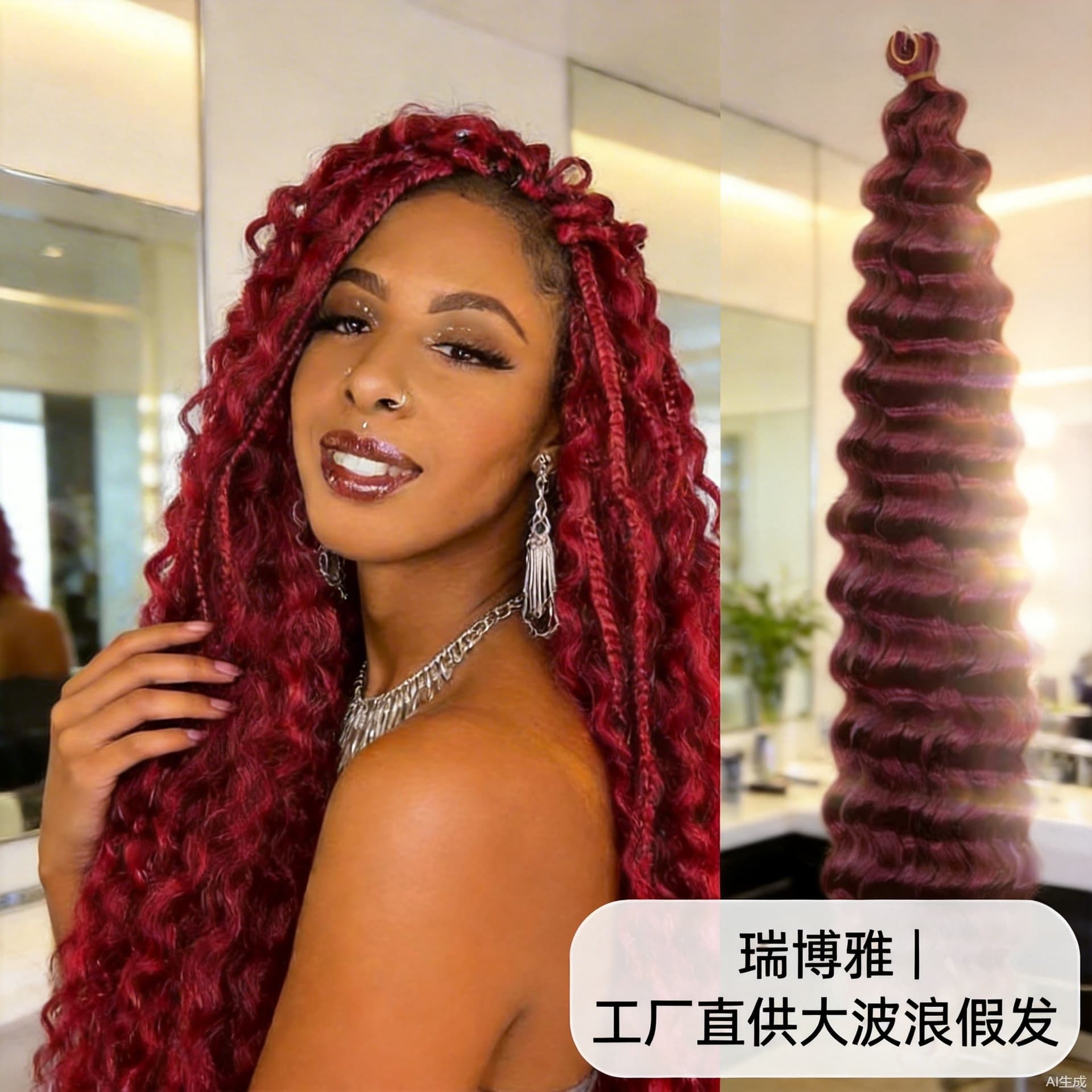 Wig Factory Loose Deep Wave Twist Large Curly 30in 120g Large Curly Chemical Fiber Wig Ready in Stock