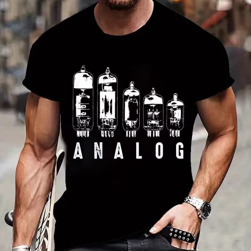 Spring/Summer New Cloud Cotton Solid Short Sleeve T-Shirt Round Neck Fashion T-Shirt Lover Fun Electronics Men's Short Sleeve T-Shirt