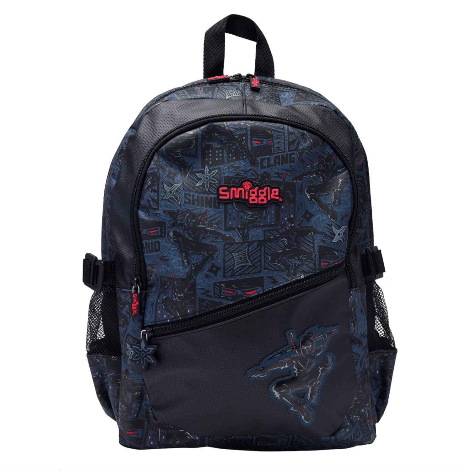 Australian Smiggle school bag 1-6 students shoulder black ninja hero decompression backpack multi-functional bag