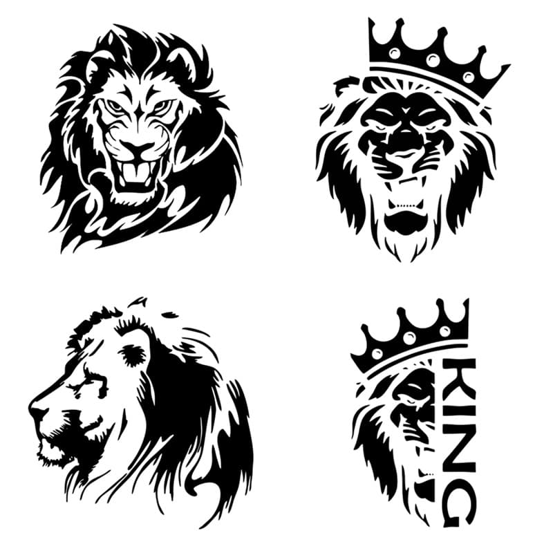 Cross-Border Lion Car Sticker Lion Bumper Car Sticker Lion King Animal Car Sticker J87