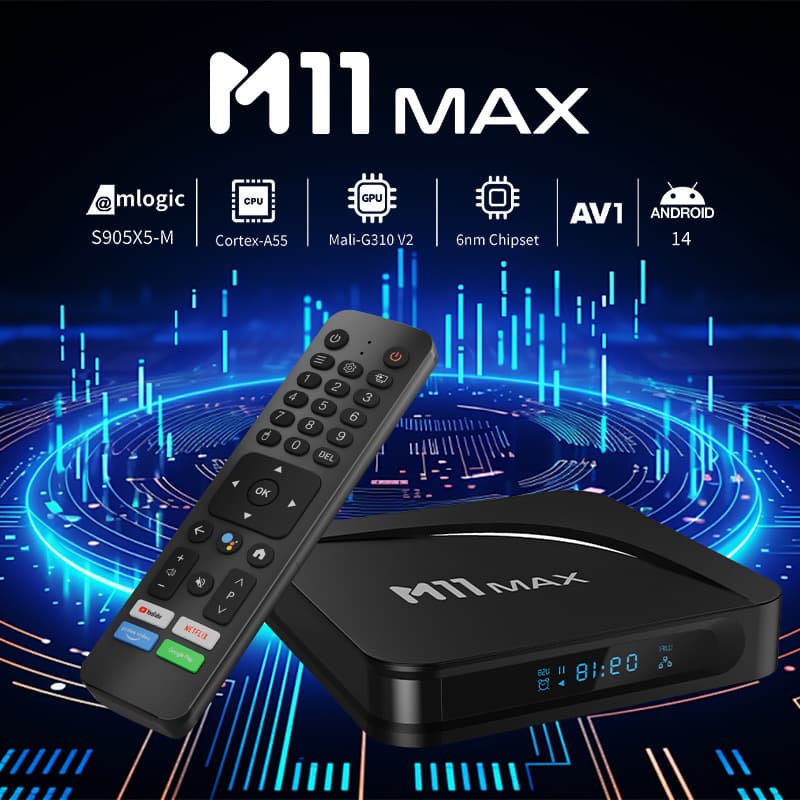 Cross-border Supply M11MAX TV Box Bluetooth Dual-band S905X5-M Smart HD TVBOX Signal Receiver