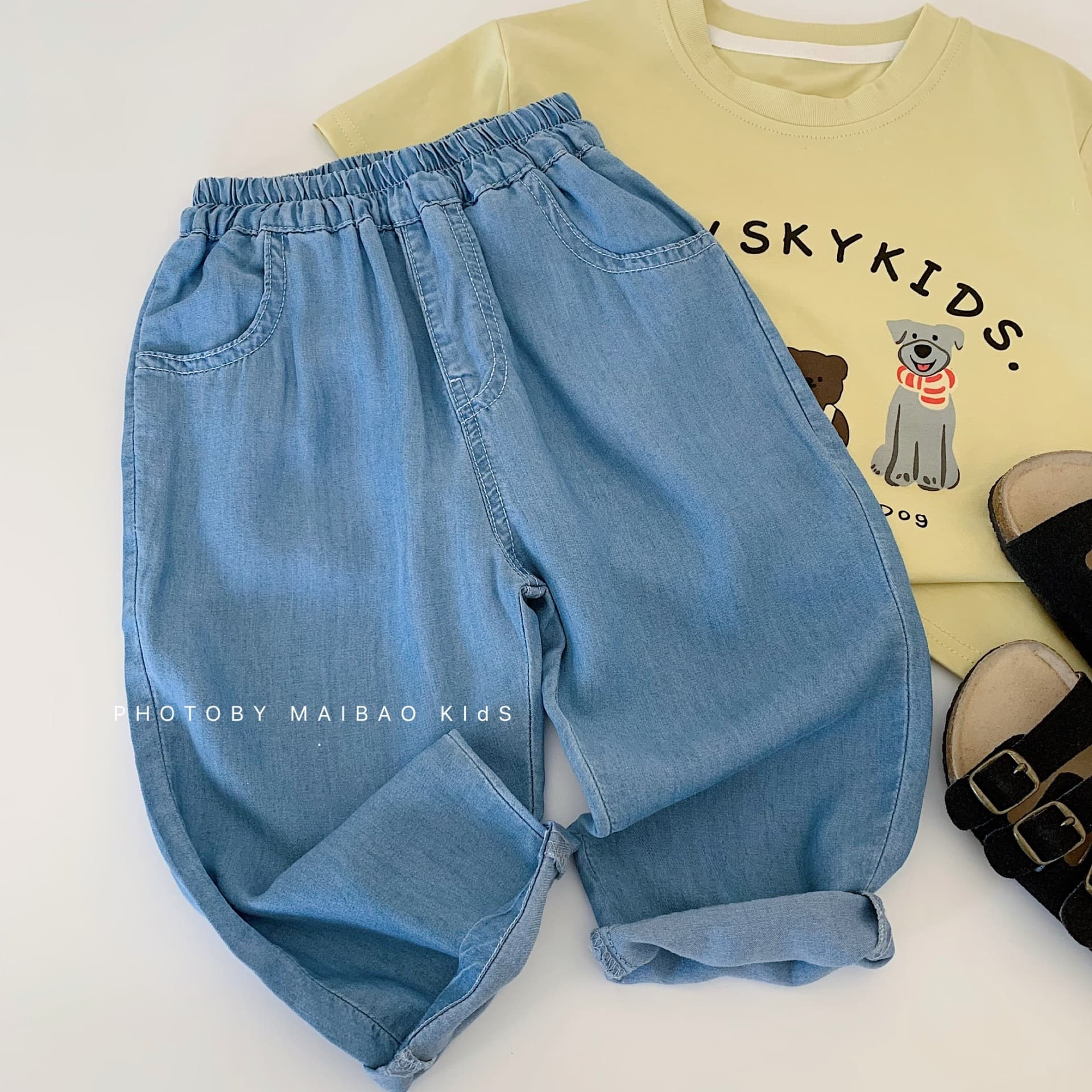 Maibao Kids Ice Silk Denim Mosquito-Proof Pants 2026 Summer New Style Thin Long Pants for Boys and Girls Baby Pants Wholesale