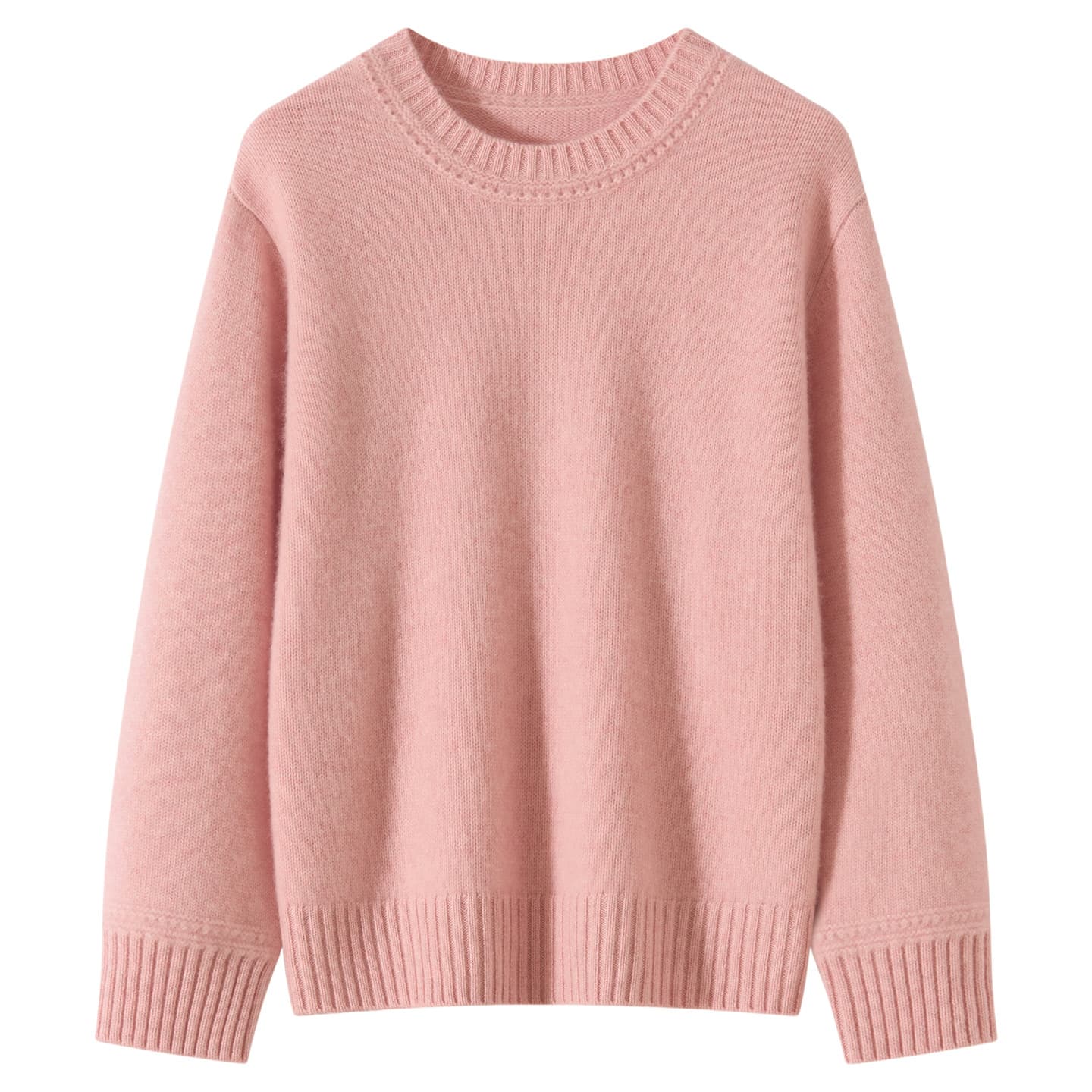 Women's 100% Pure Cashmere Sweater, New Fall/Winter Style, Fashionable Crew Neck, Loose-Fit Knit Warm Pullover