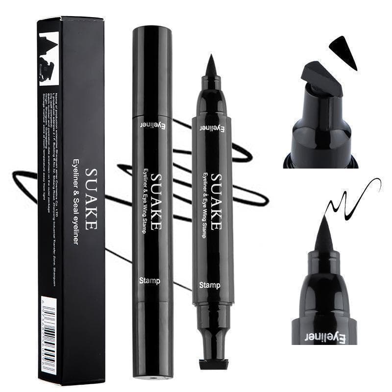 2-in-1 Stamp Eyeliner Pen Quick-Dry Smudge-Proof Waterproof Dual-End Eyeliner Cross-Border Eyeliner