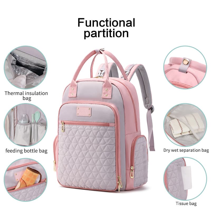 Fashionable mommy bag for outings, large capacity wholesale mother and baby bag, multifunctional portable waterproof diaper bag, backpack