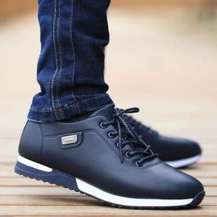 Spring Leather Shoes for Men Korean Style Casual Waterproof Sneakers Breathable Board Shoes Youth Leather Shoes
