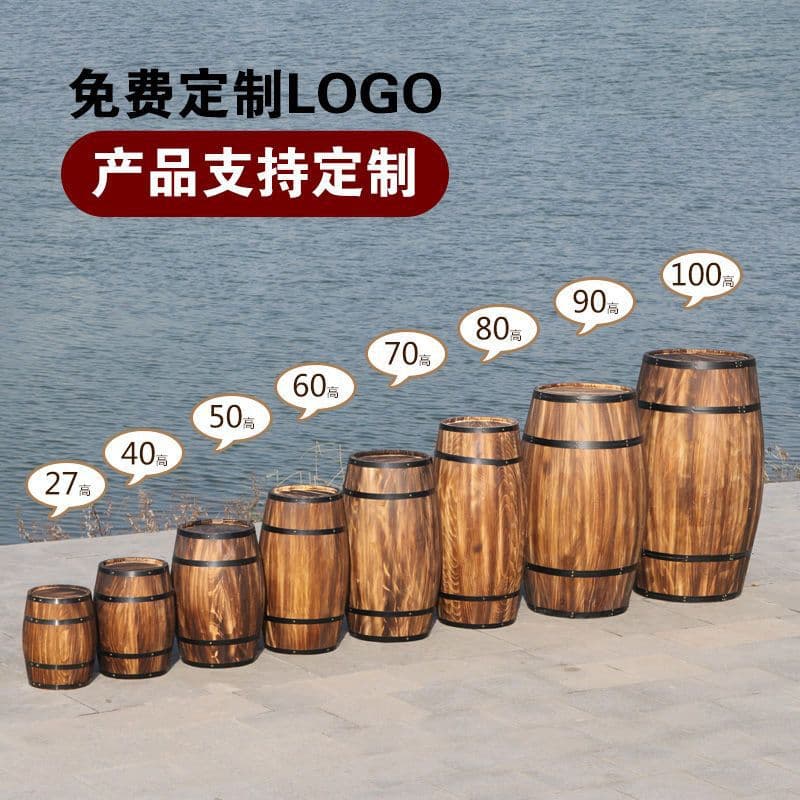 Beer barrels, oak barrels, wine barrels, wooden wine barrel decorative ornaments, wholesale for bar, wedding, and photography props