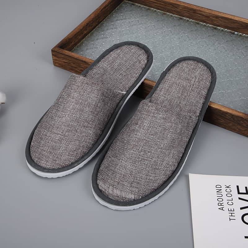 Wholesale disposable slippers for hospitality, hotels, beauty salons, B&Bs, travel, featuring anti-slip linen design.