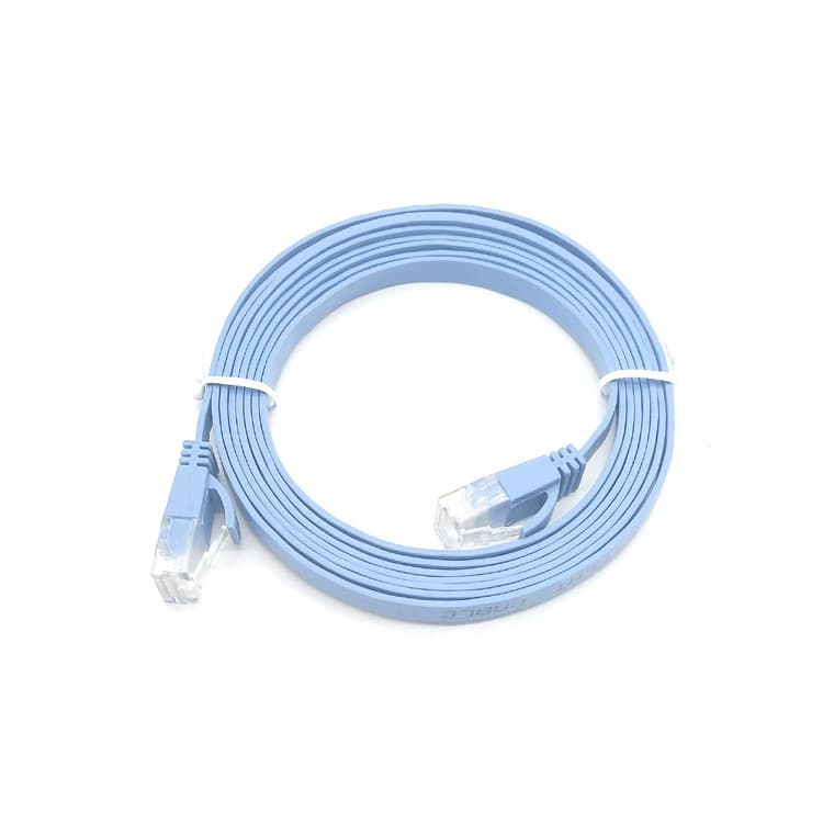 Jinsanding Cat6 Flat Round Network Cable Oxygen-Free Copper Cat5 Finished Gigabit 8-Core Network Patch Cord (Color Random)