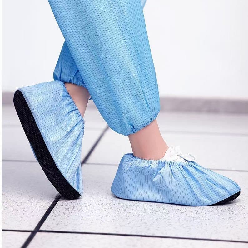 ESD anti-static with conductive strips, dust-free shoe covers, anti-slip thickened wear-resistant, clean room, computer room, laboratory cloth foot covers