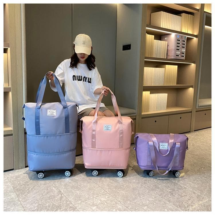 Extra Capacity Wheeled Dry Wet Separation Travel Bag, Lightweight Expandable Maternity Storage Business Trip Luggage Bag