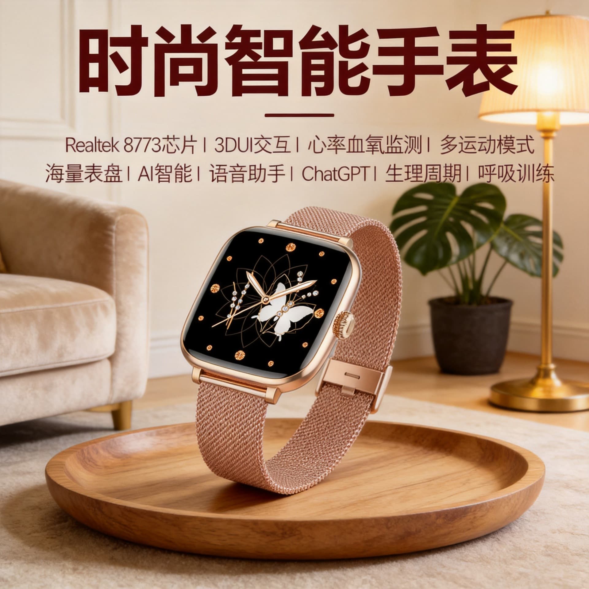 Bluetooth Call Women's Smart Watch ⌚️ Android Health Heart Rate Waterproof Multifunctional Ladies Watch Factory