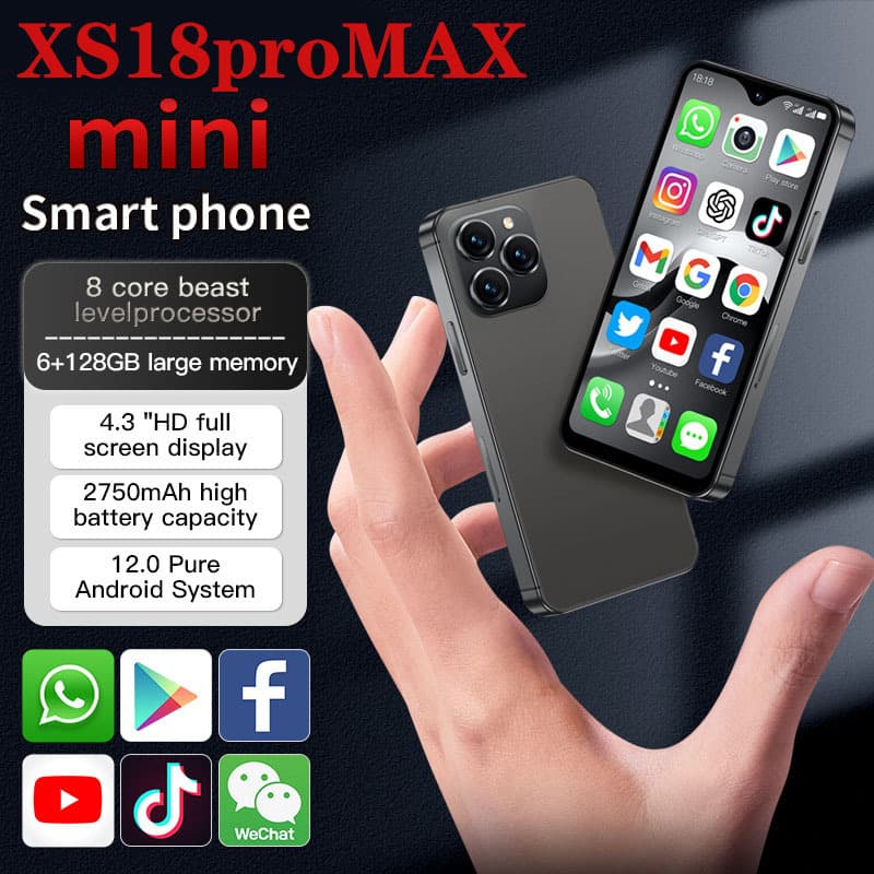 New Cross-border XS18 Promax Smartphone 4.3 Small Screen 4G Android Mini Smartphone Wholesale for Export