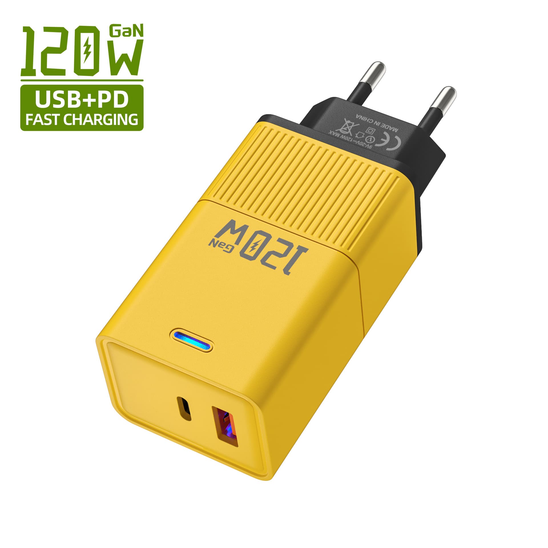 120W straight blue light AC charger 5v2a12w power adapter PD20W fast charging head European, American and British regulations