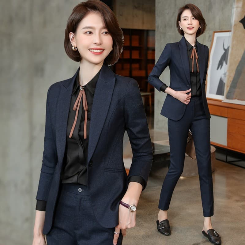 Professional suit suit autumn and winter temperament business formal suit jacket front desk hotel manager work clothes high-end