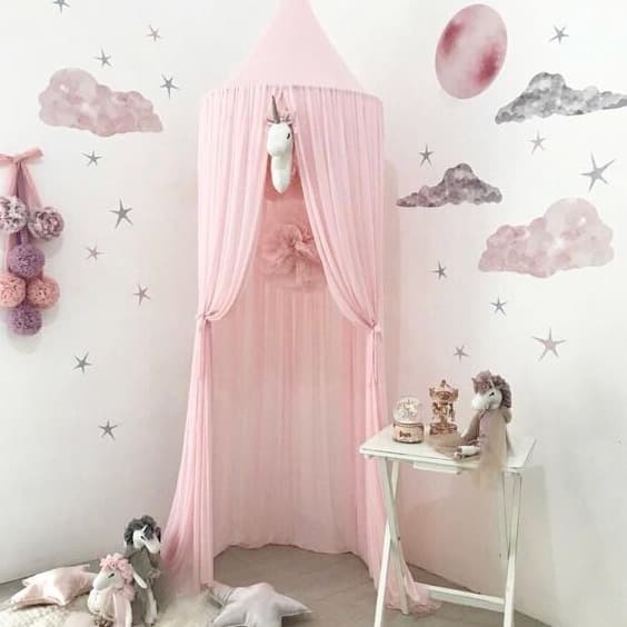 INS new children's bed curtain chiffon dome bed tent baby bed curtain princess bed bed curtain 4 colors optional