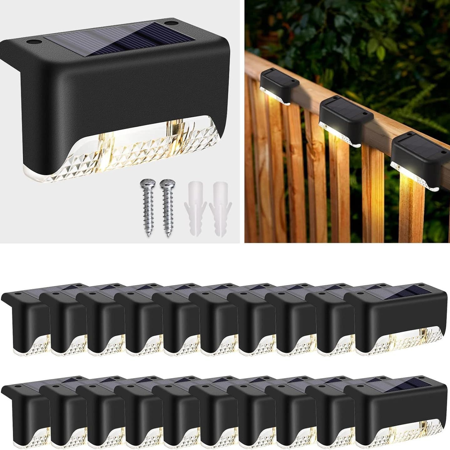 Outdoor Solar Step Light Waterproof Decorative Wall Fence Light Railing Stair Light Waterproof Garden Night Light