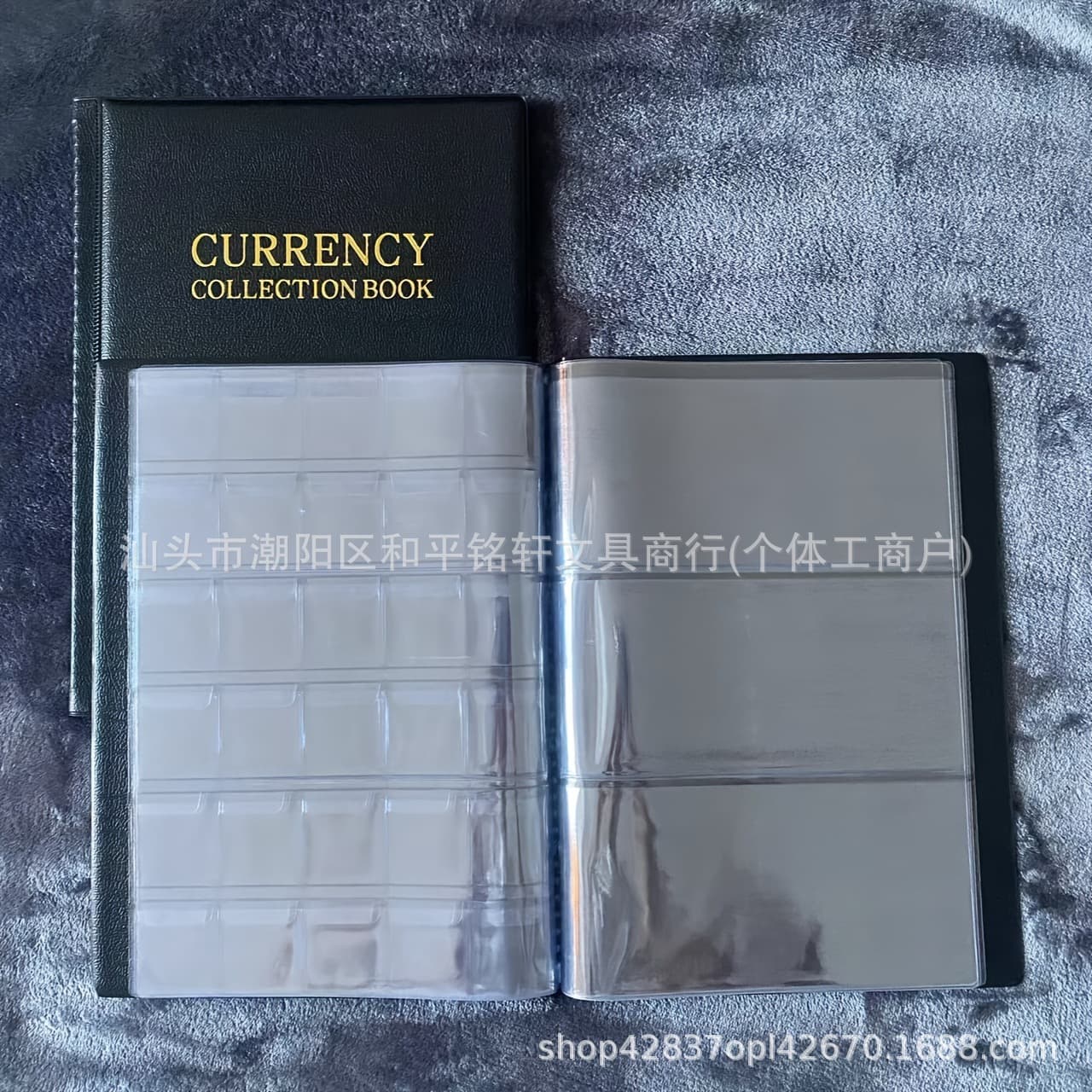 300 grid coin storage book, stamp badge collection book, banknote simulation leather coin and banknote mixed collection book