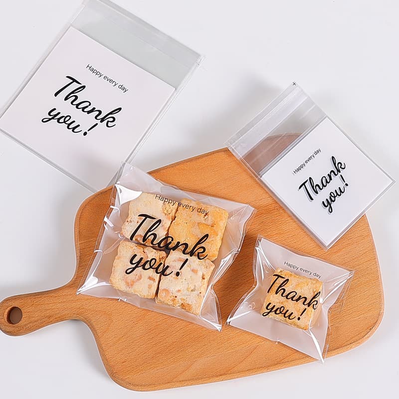 Original Happy Every Day Snowflake Pastry Cookie Self-Adhesive Packaging Bag, Mooncake Gift Nougat Present