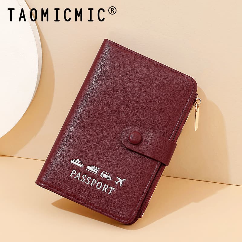 RFID Travel Passport Holder Anti-Theft Brush Multi-Functional Card and Document Organizer Leather Passport Cover